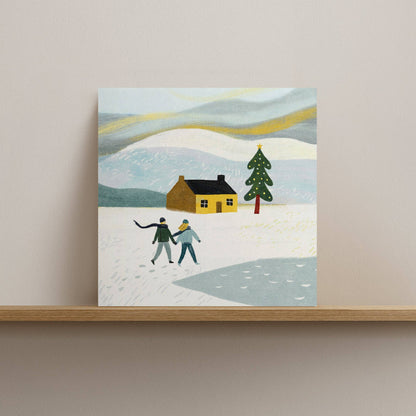 Snowy Christmas Walk Greetings Card