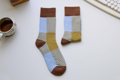 Retro Geometric Wool Socks