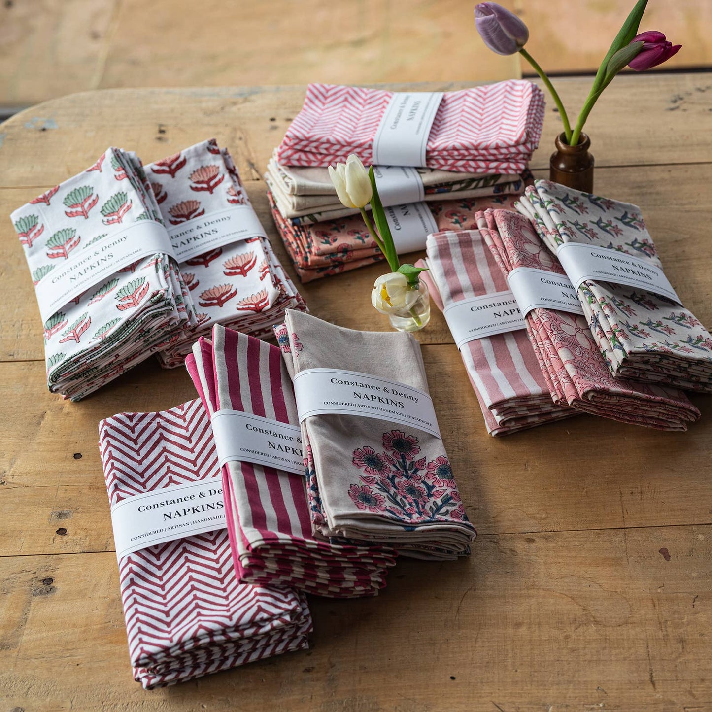 Light Pink Stripe Cotton Napkins
