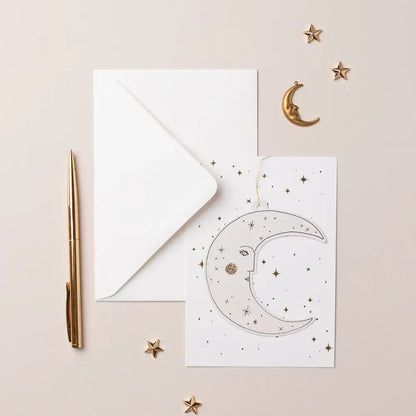 Moon Paper Cut Decoration Christmas Card