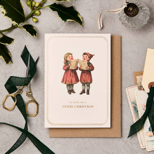 Vintage Carolers Christmas Card