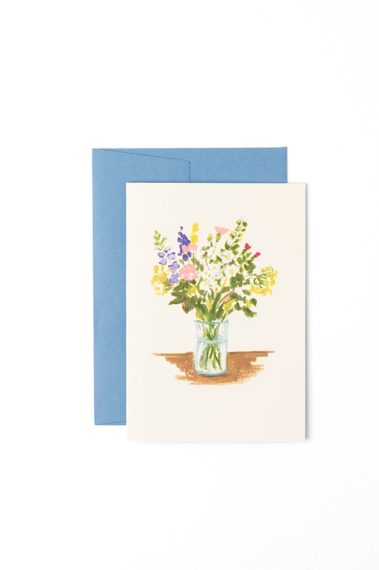 Bouquet in Oil Pastel Card