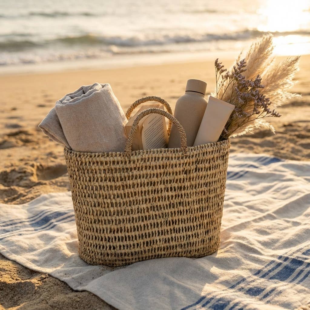 Boho Beach Basket Bag