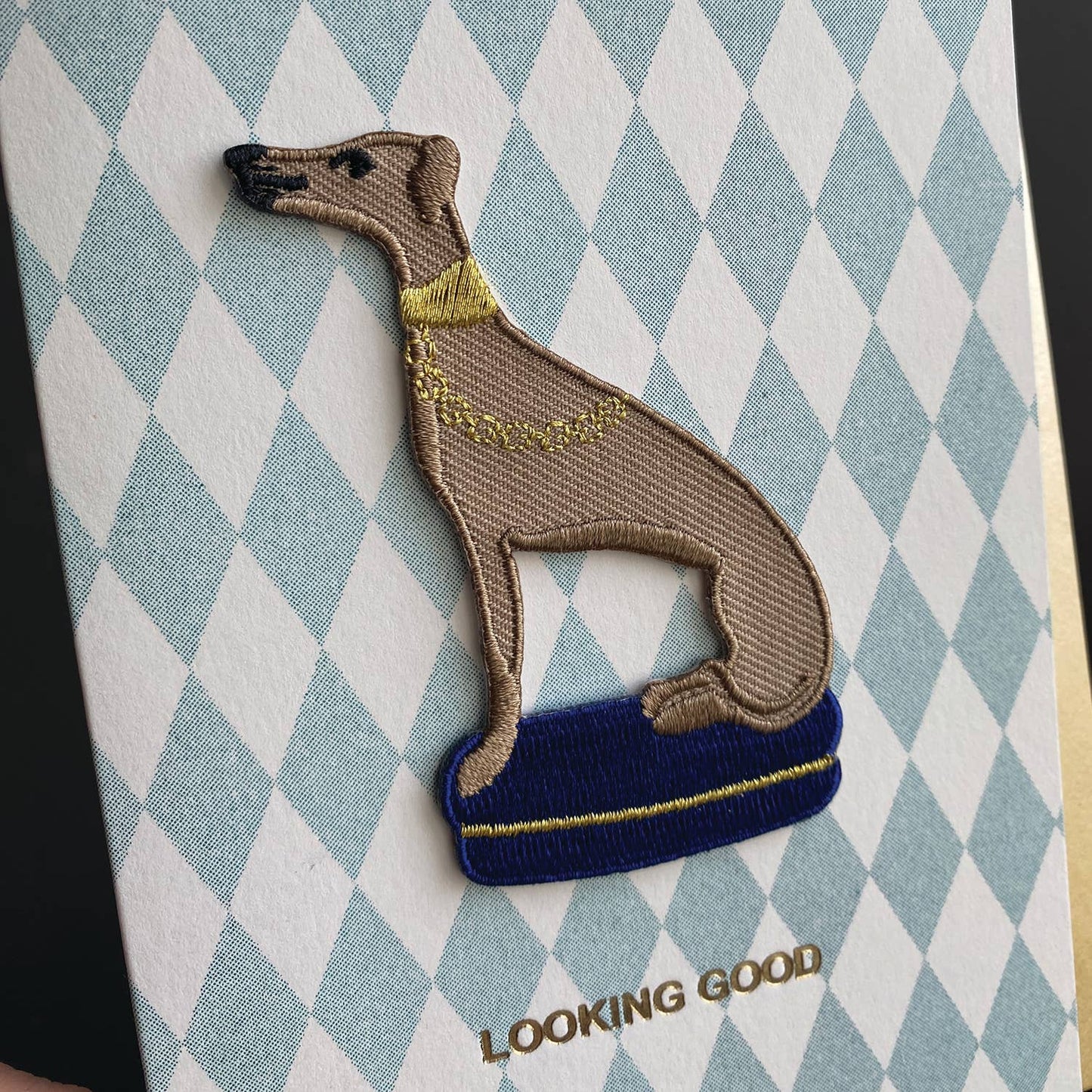 Whippet Dog Patch Card