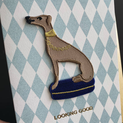 Whippet Dog Patch Card