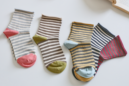 Mulberry Silk Stripe Socks
