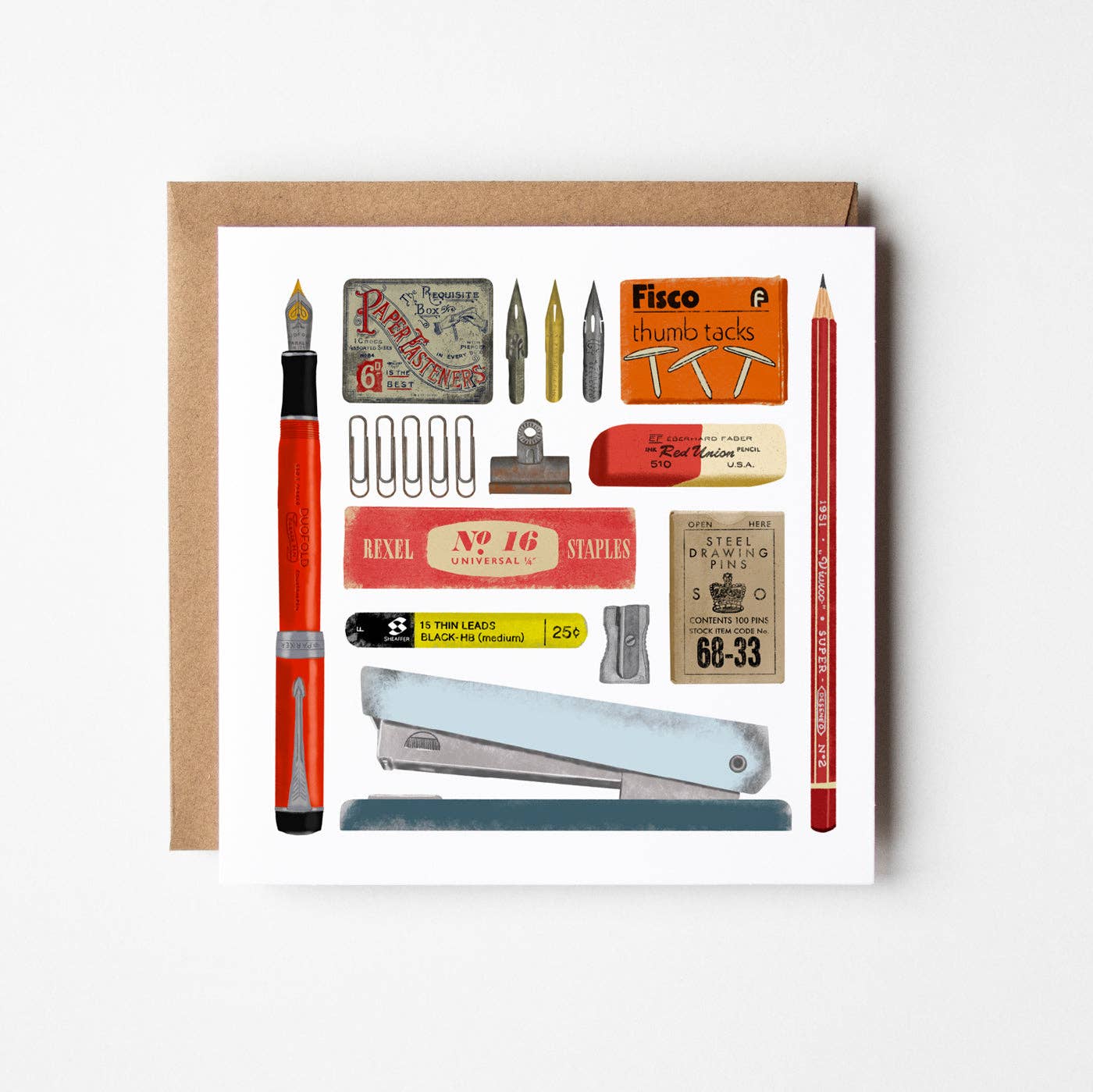 Vintage Stationery Greetings Card