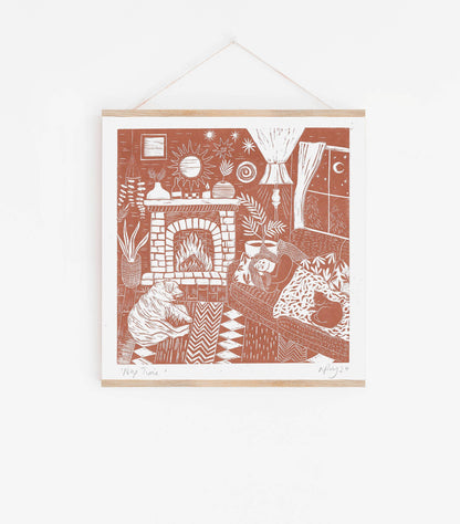 Nap Time A4 Art Print