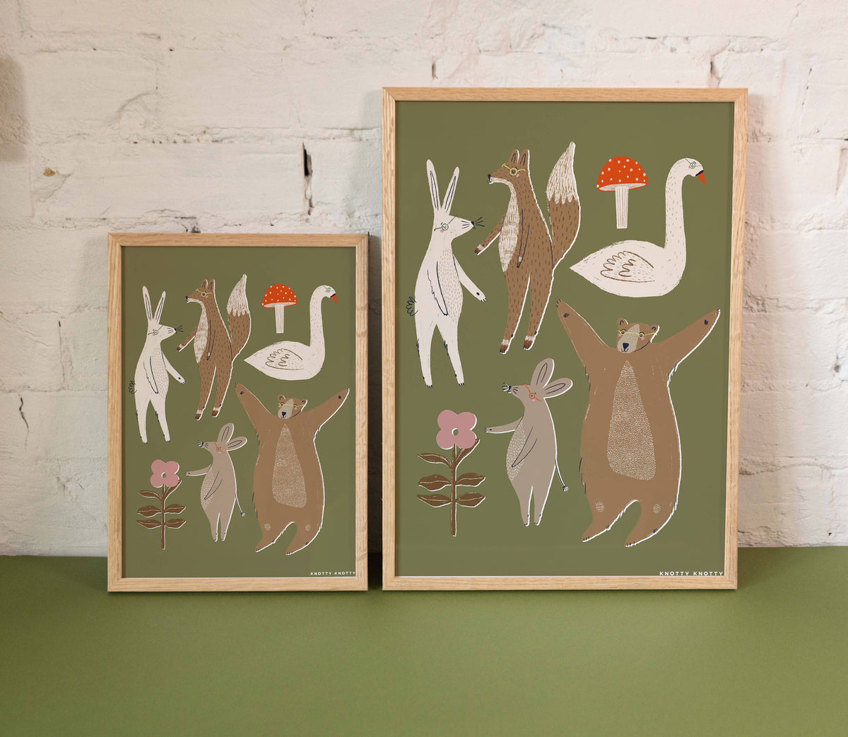 Woodland Pals A4 Art Print