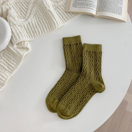 Olive Knit Socks