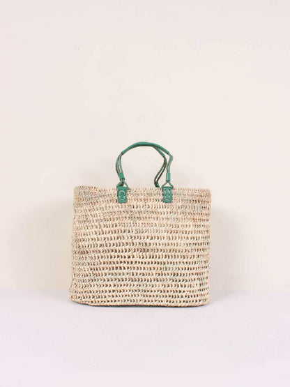 Leather Handle Basket-Sage