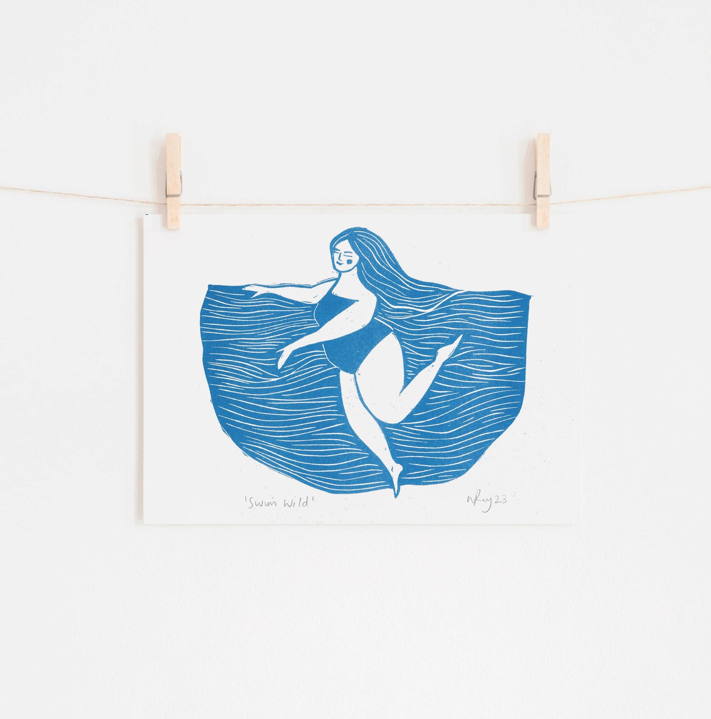 'Swim Wild' Riso A4 Print