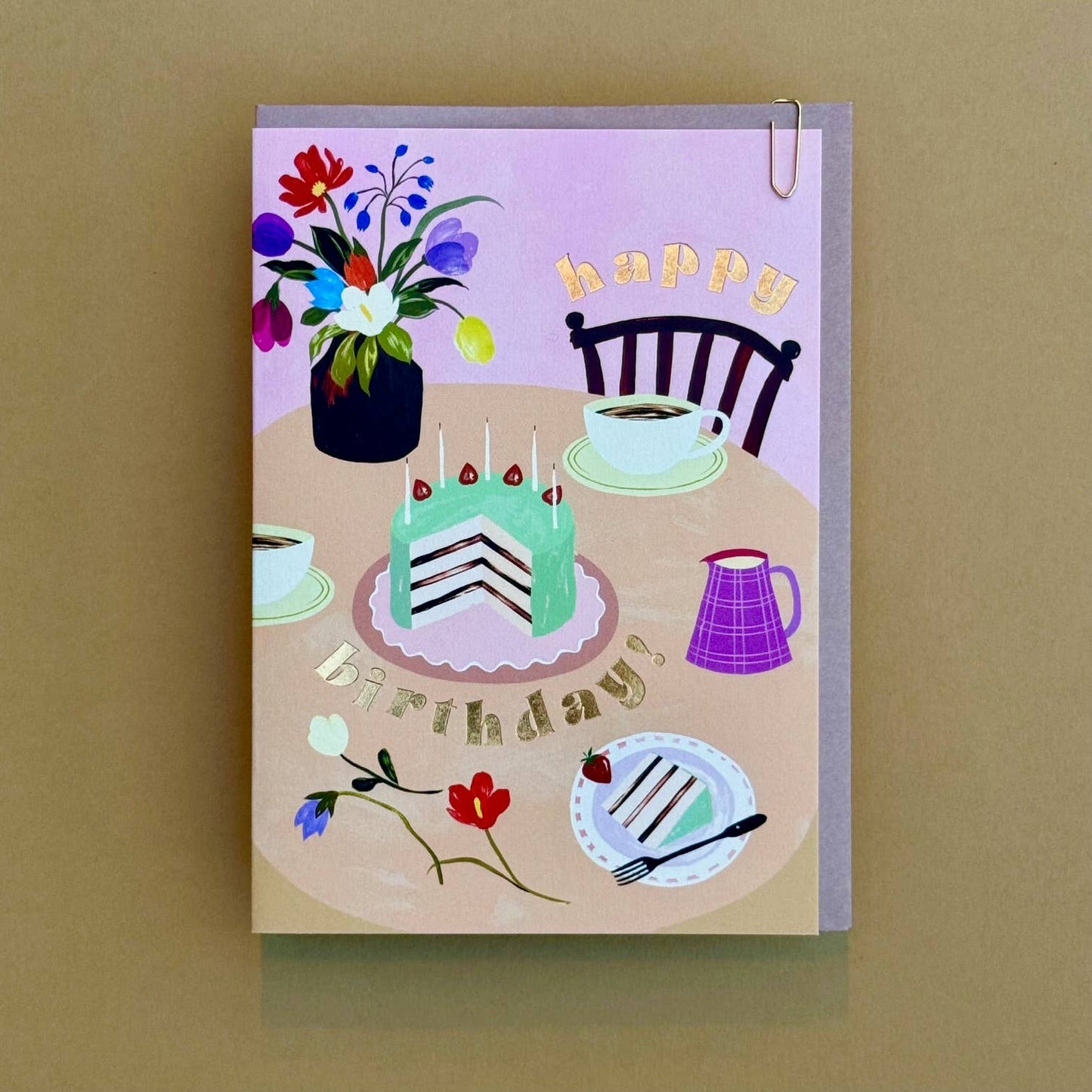 Happy Birthday Afternoon Tea & Cake Greeting Card