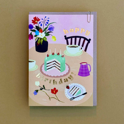 Happy Birthday Afternoon Tea & Cake Greeting Card