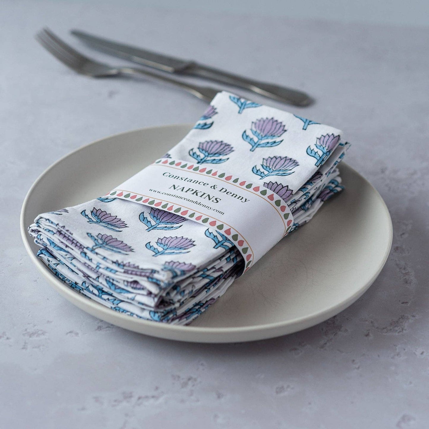 Lotus Flower Lilac Cotton Napkins