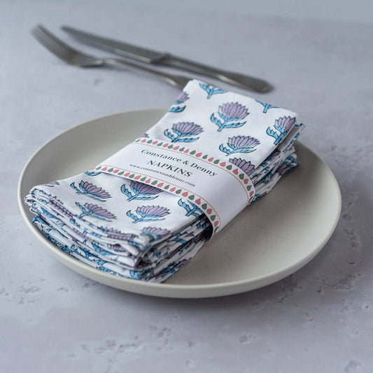 Lotus Flower Lilac Cotton Napkins