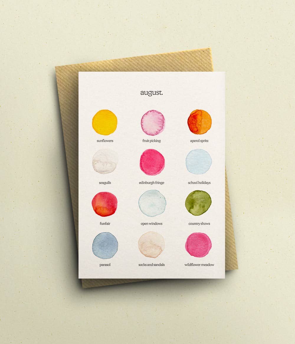 The Colours of August Greetings Card