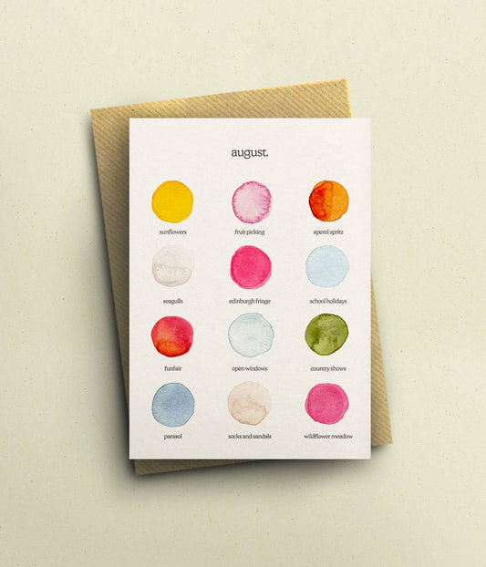 The Colours of August Greetings Card