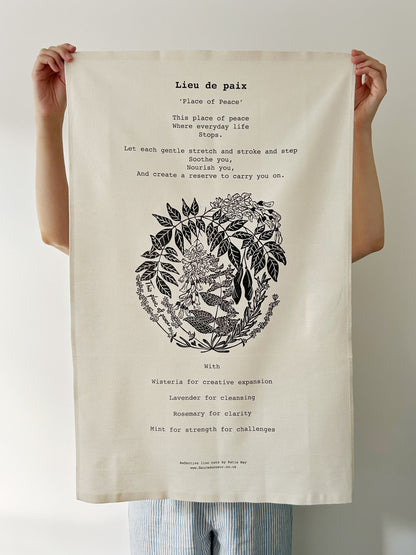 ‘Lieu de Paix’ Tea Towel