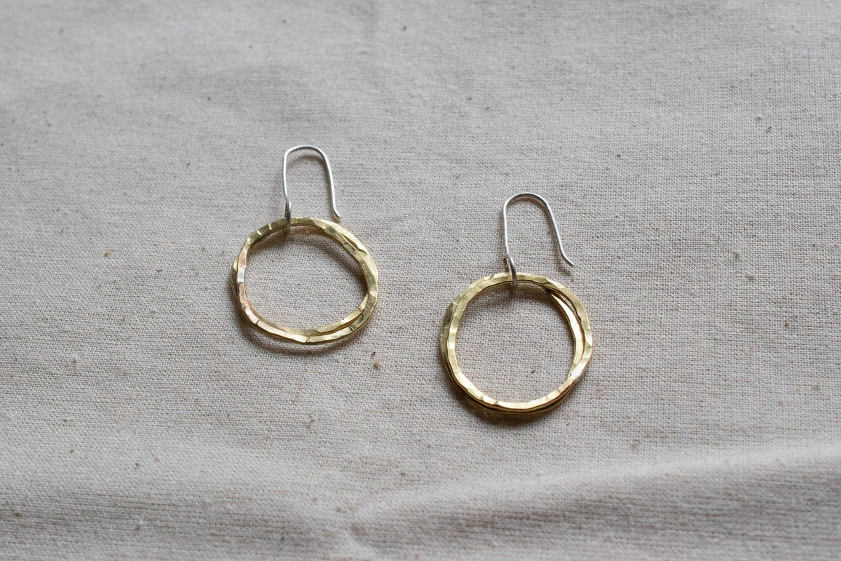 Stacked Hoops Brass