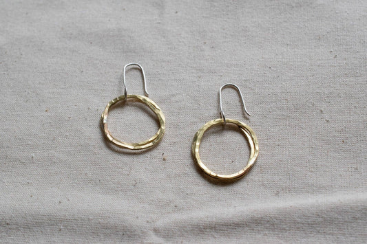 Stacked Hoops Brass