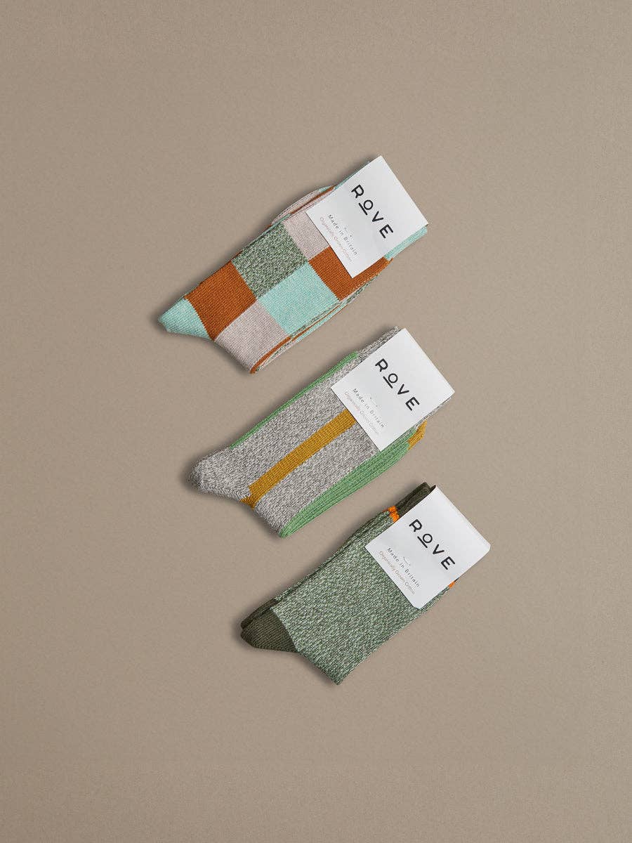 Organic Cotton Socks | Patchwork Mint