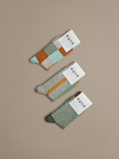 Organic Cotton Socks | Patchwork Mint