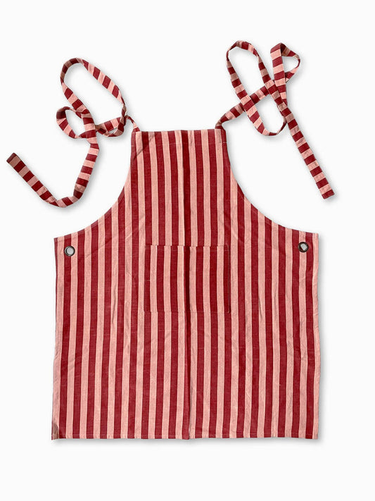 Jaipur Stripe Apron - Pomegranate