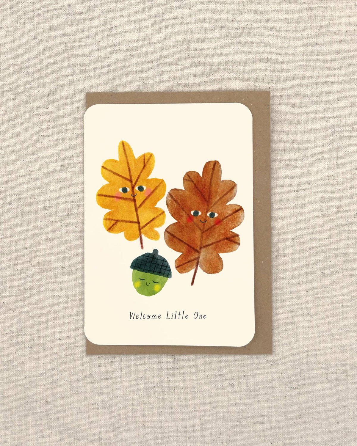 Welcome Little One Oak And Acorn Card