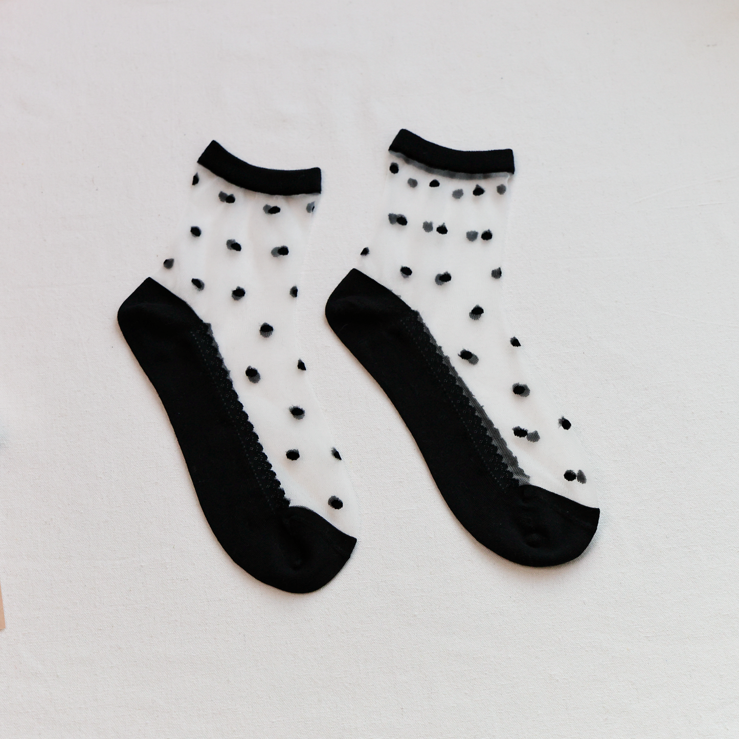 Sheer Polka Dot Ankle Socks
