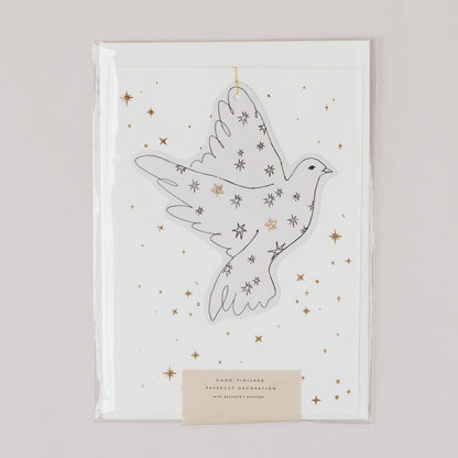 Dove Paper Cut Decoration Christmas Card