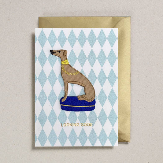 Whippet Dog Patch Card