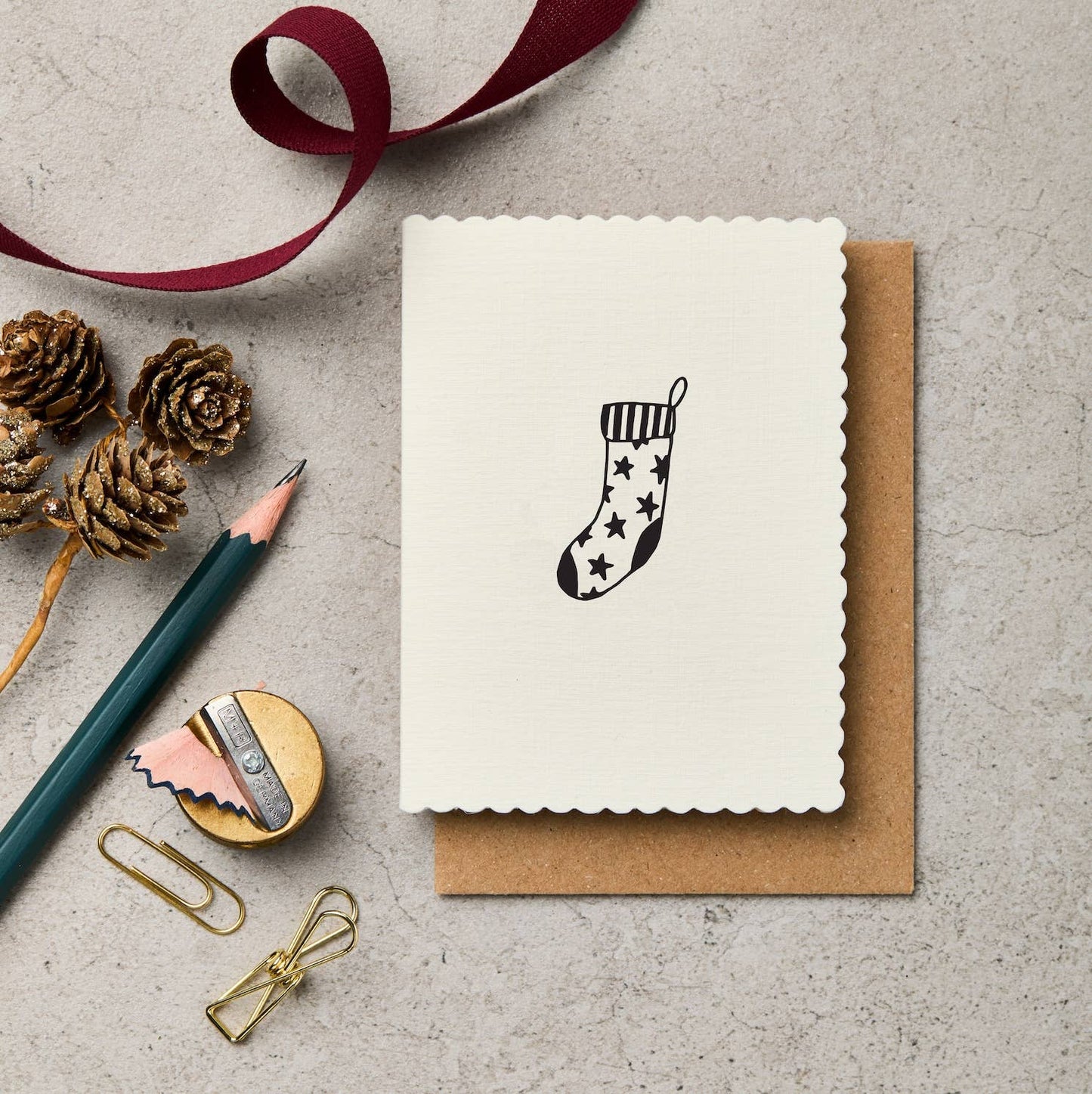 Mini Stocking Christmas Card