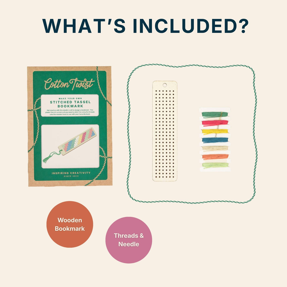 DIY Craft Kit: Make Your Own Stitched Tassel Bookmark