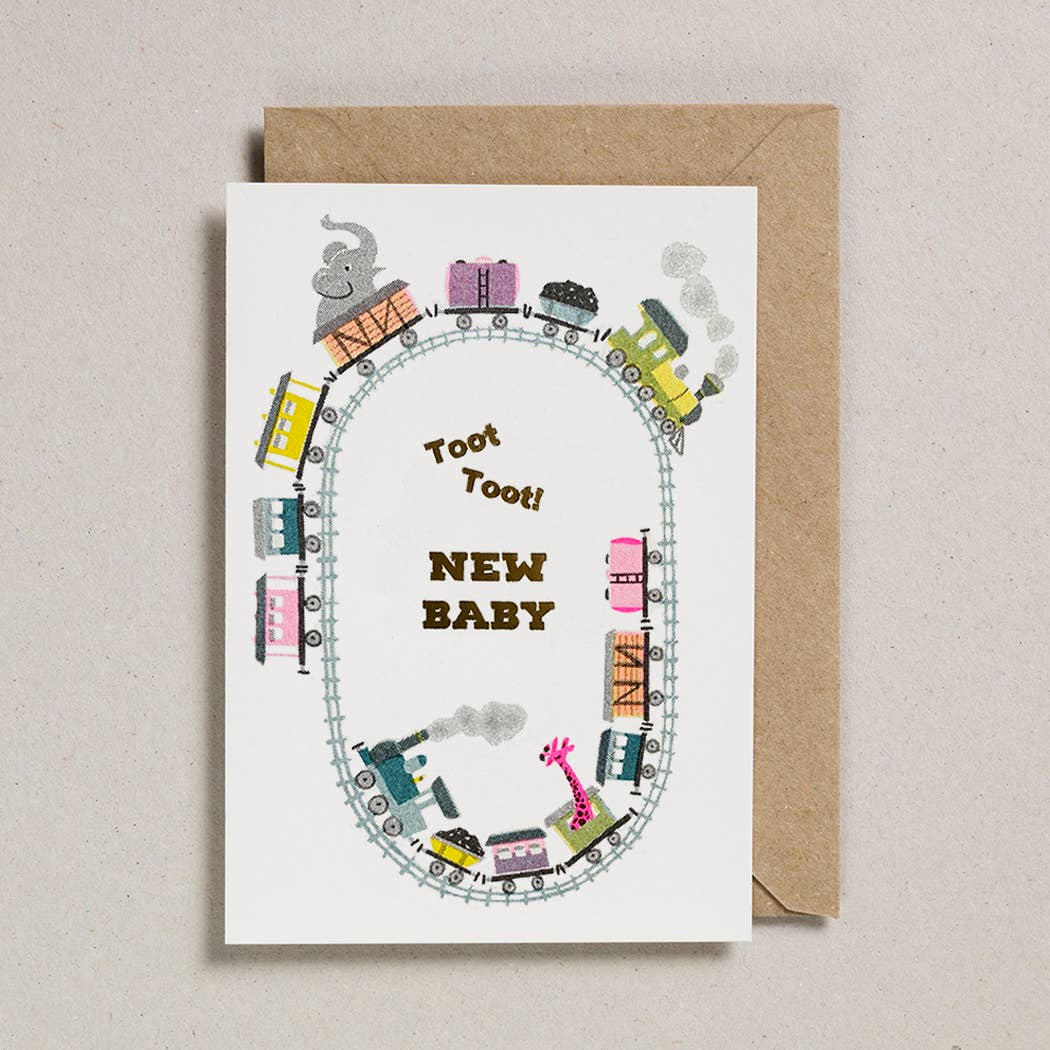 Toot Train Baby Card