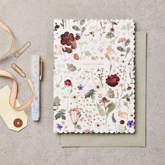 Pressed Floral Birthday Card