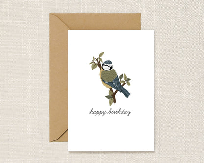 Blue Tit Birthday Card