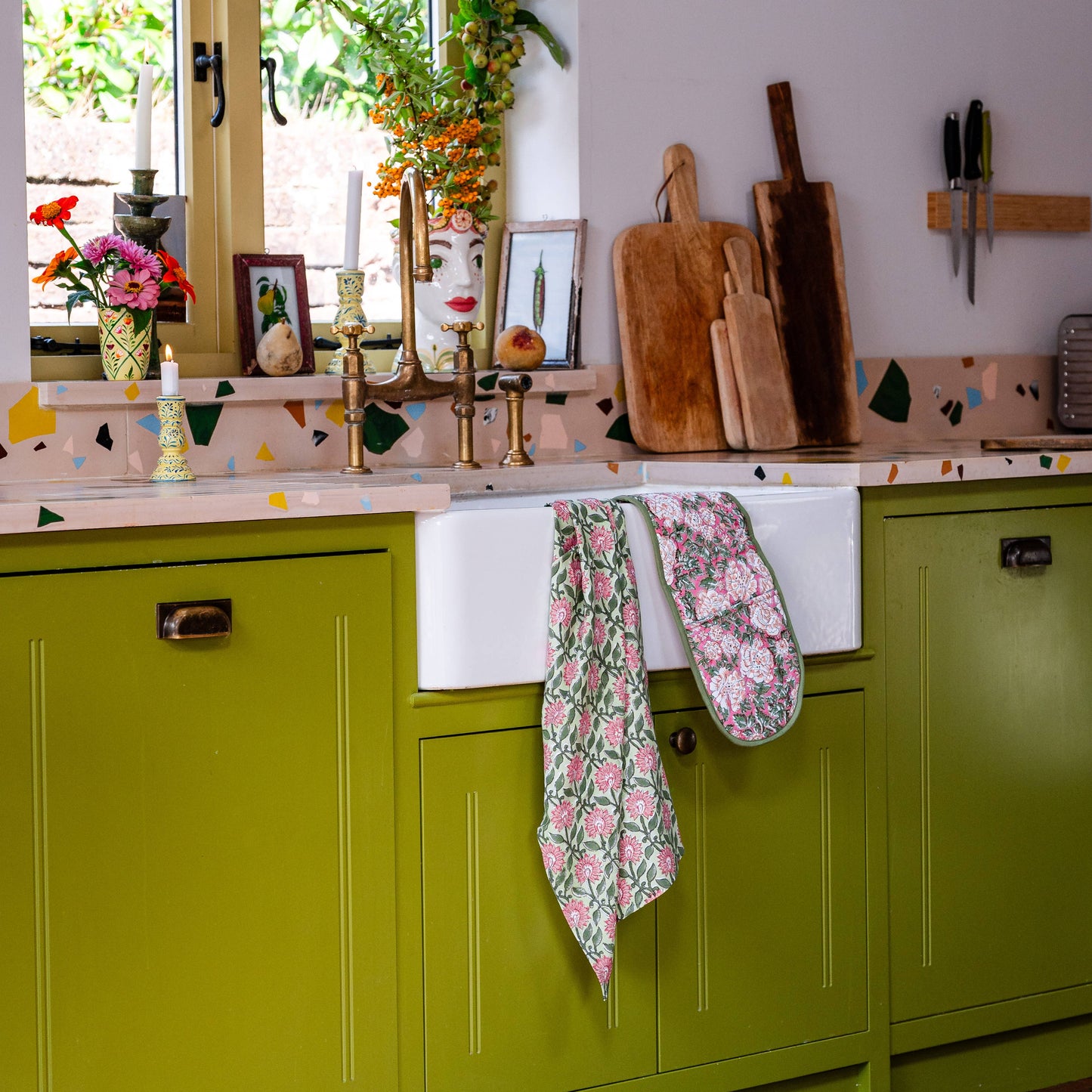 Pressed Petals Peony Tea Towel