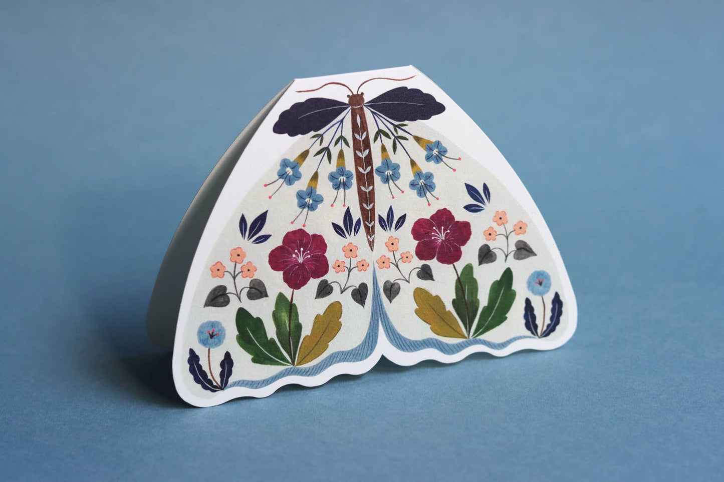 Grey Floral Moth Card
