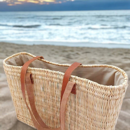 Beach Ready Straw Basket Bag