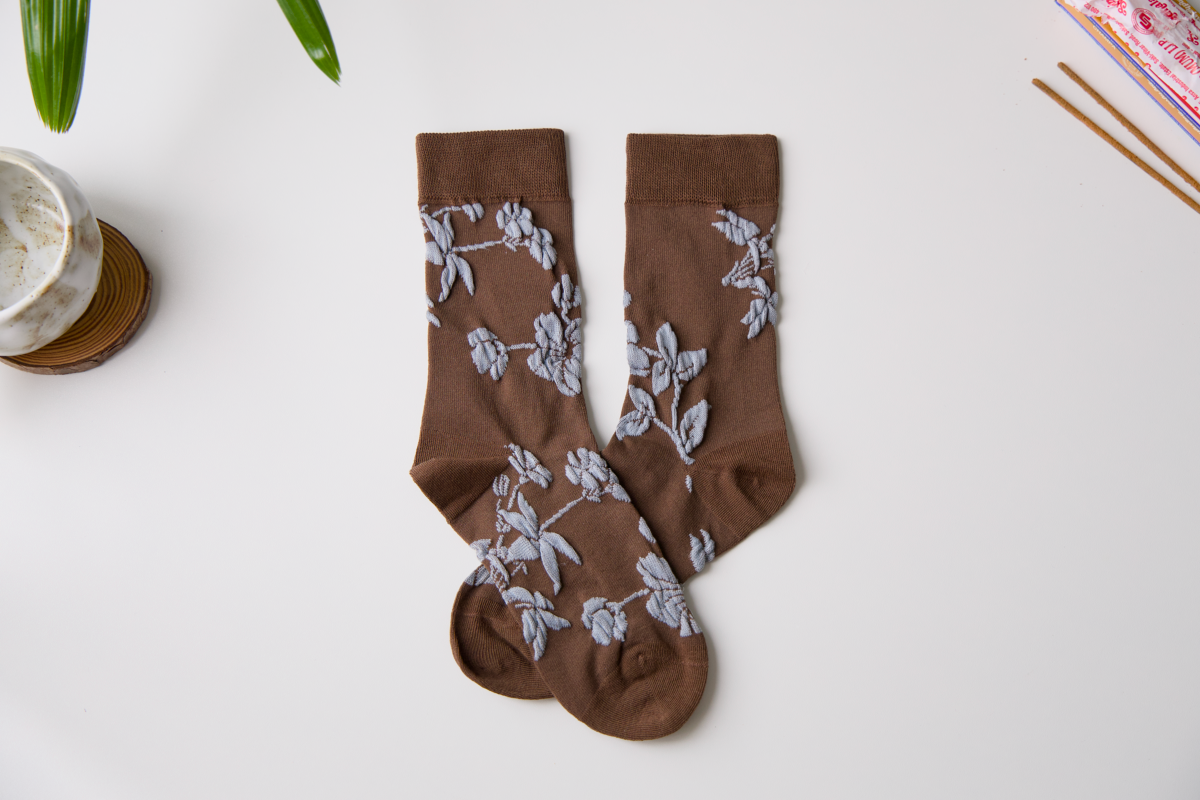 Retro Floral Cotton Socks