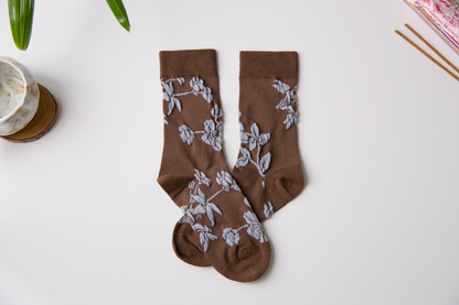 Retro Floral Cotton Socks