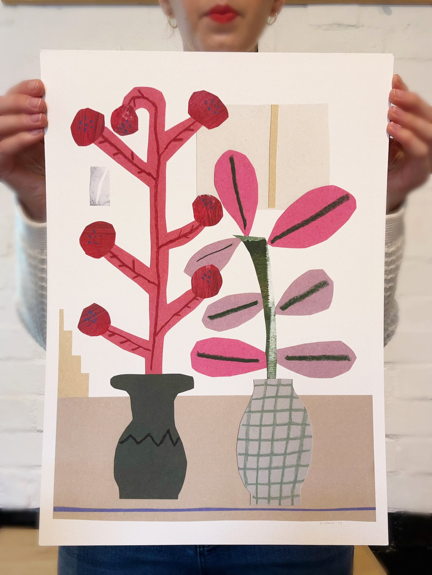 Two Plants in Vases Print
