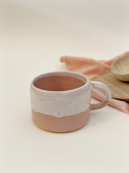 Pink and White Espresso Cup