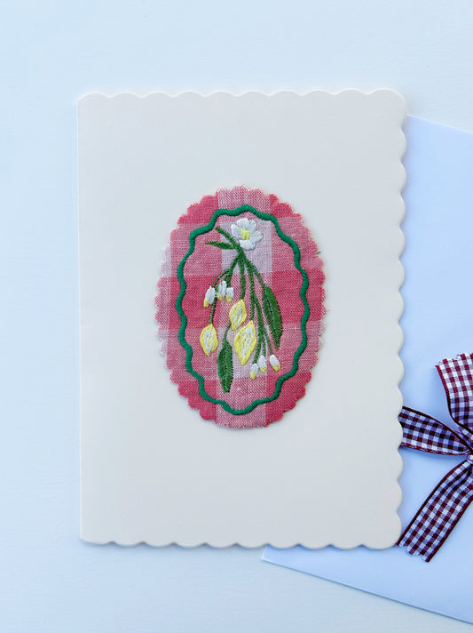 Lemons Embroidered Card