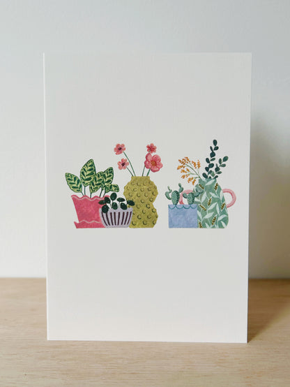 Plants in Pink Card
