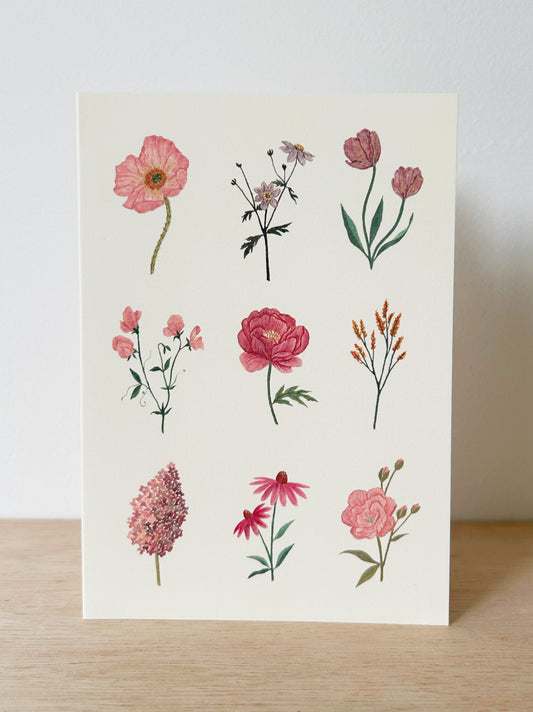 Pink Flora Collection Card