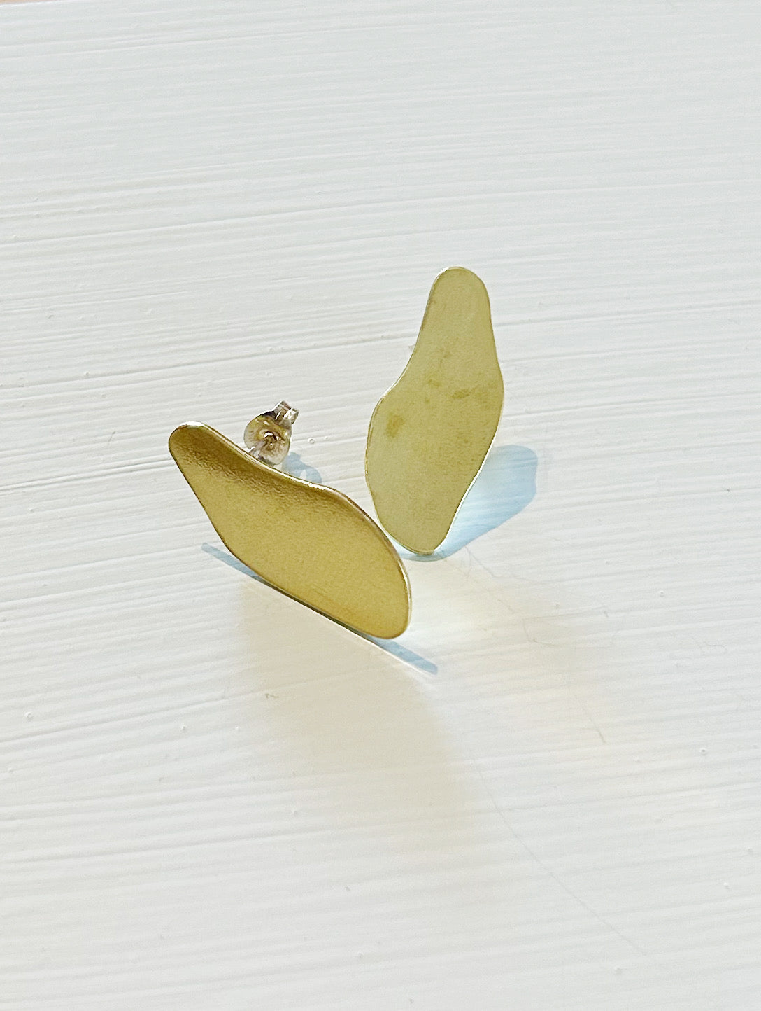 Brass Organic Shape Earrings