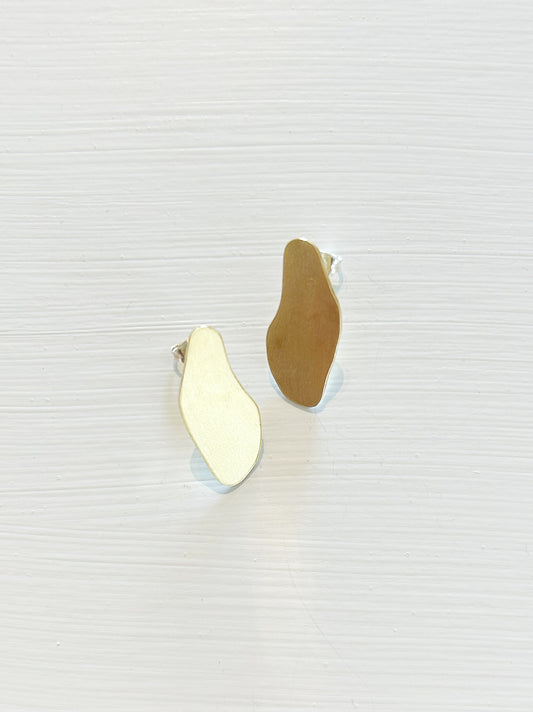Brass Organic Shape Earrings