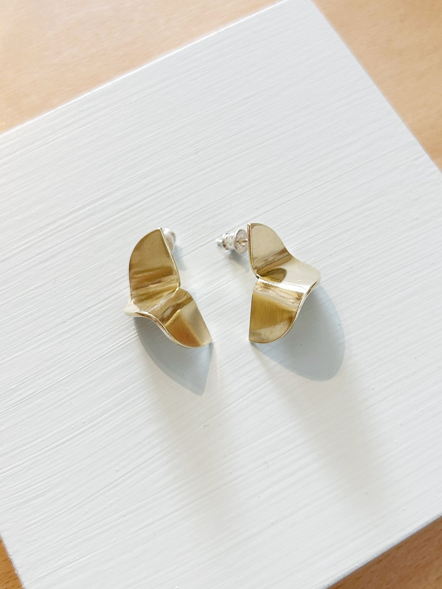 Brass Fold Earrings